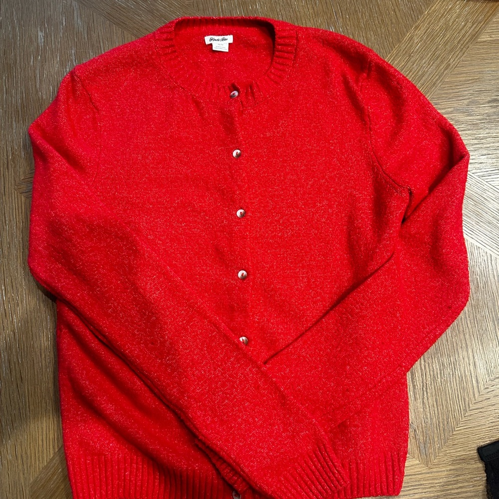 Kimchi Blue Vibrant Red Cardigan Sweater